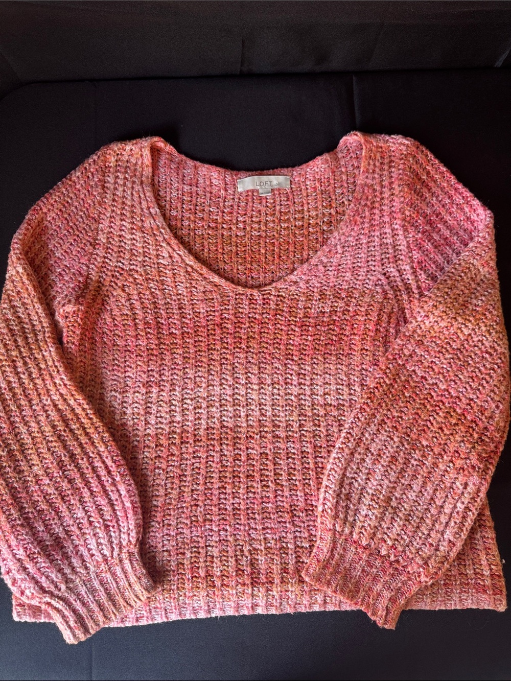 LOFT Pink Multi-Blend V-Neck Sweater